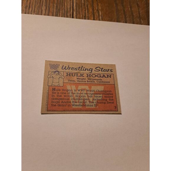 1987 Topps WWF Hulk Hogan Trading Card #3 Vintage Wrestling - Picture 2 of 3